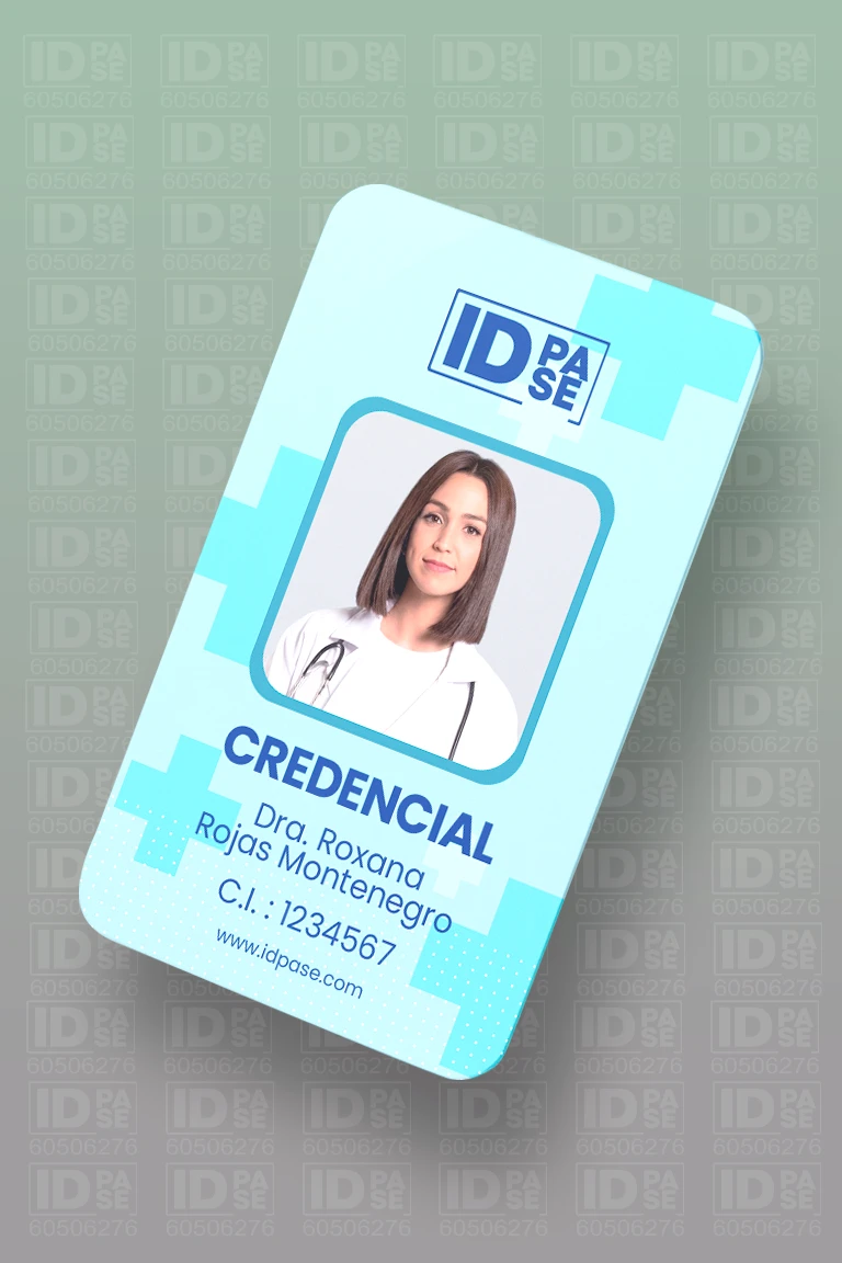 Credencial para Salud - Estilo Hospitalario Celeste
